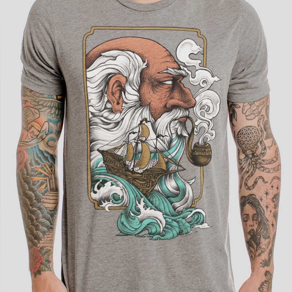 Curbside Clothing Old Man & The Sea Men's T-Shirt medium